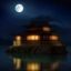 用户深夜看片党头像，夜景背景